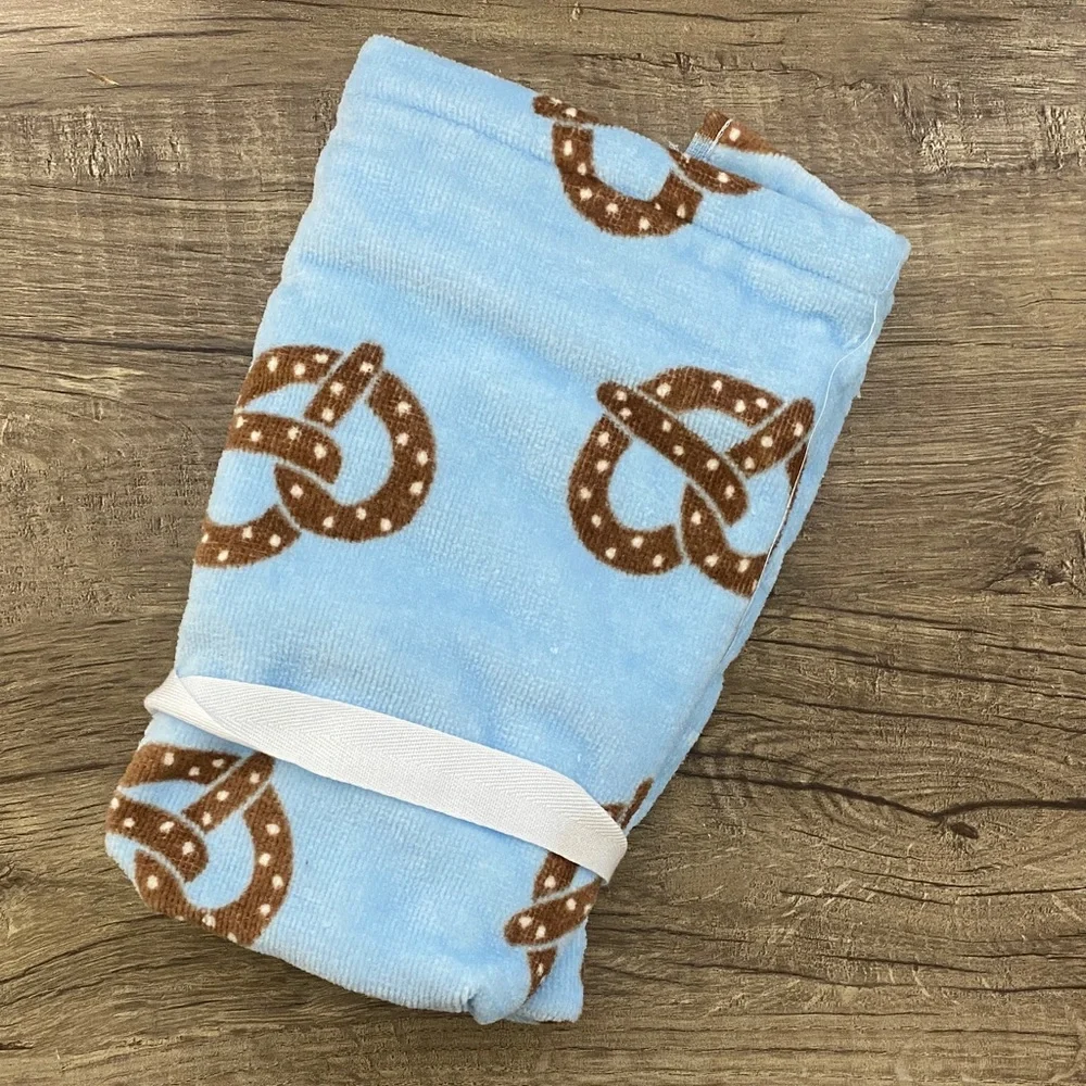 Deborah Connolly Blue and Brown Pretzel towel